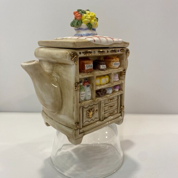 Ganz Cupboard Miniature Tea pot (5" H. X 6" L X 2.5"  W) - Picture 6 of 8